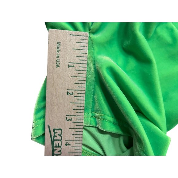 Motionwear Gymnastics Shortall Leotard Girls 8-10 Green Velvet Rainbow Stripe - Picture 9 of 13